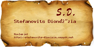Stefanovits Dionízia névjegykártya
